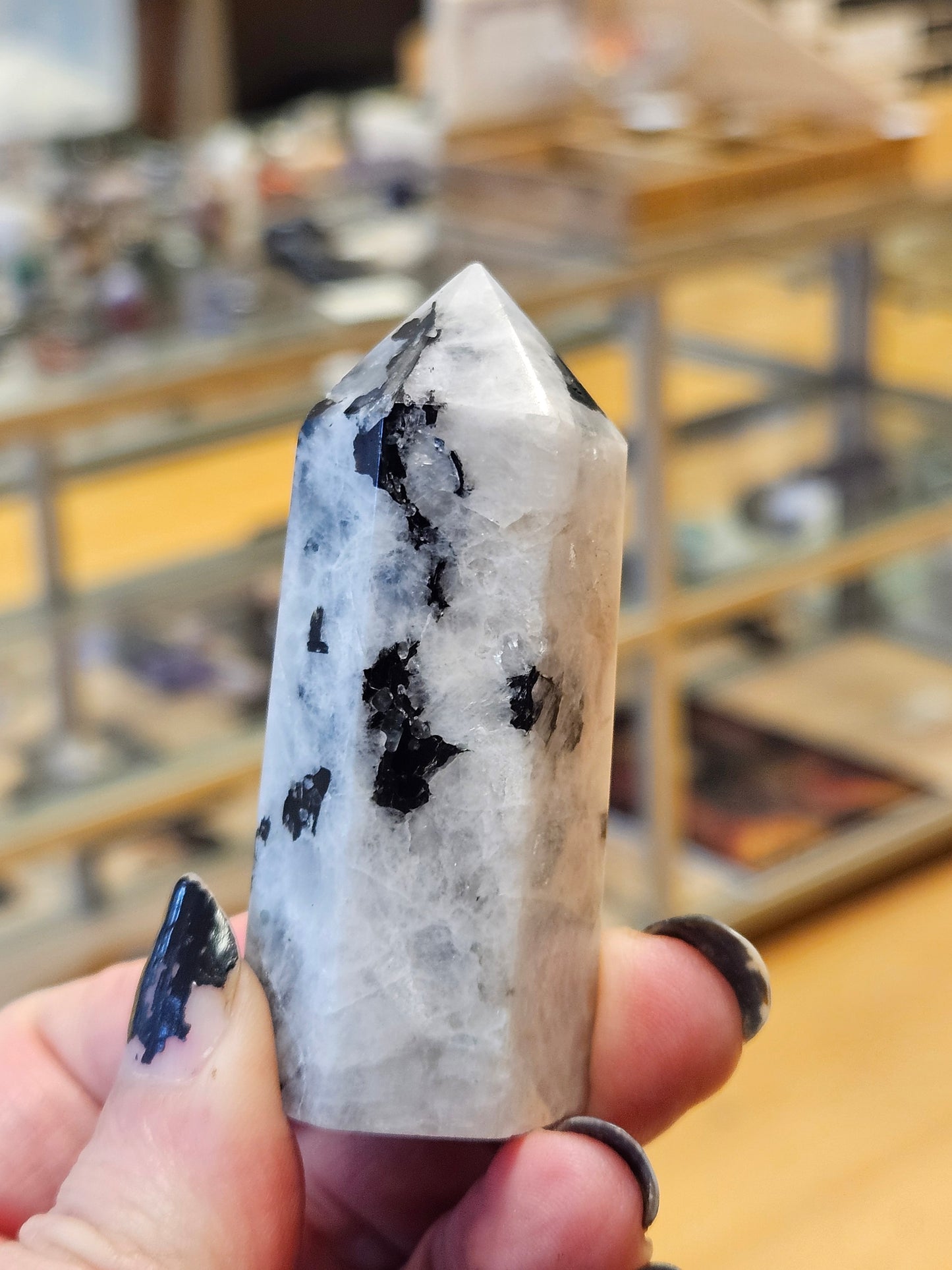 Rainbow Moonstone Point