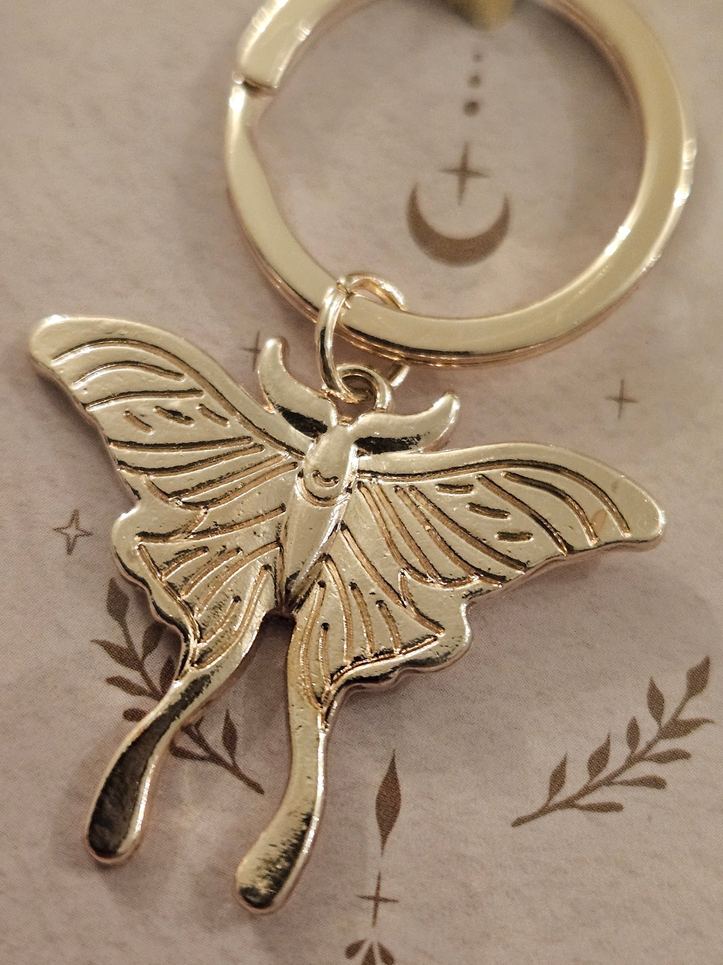 Light Luna Moth Keyring
