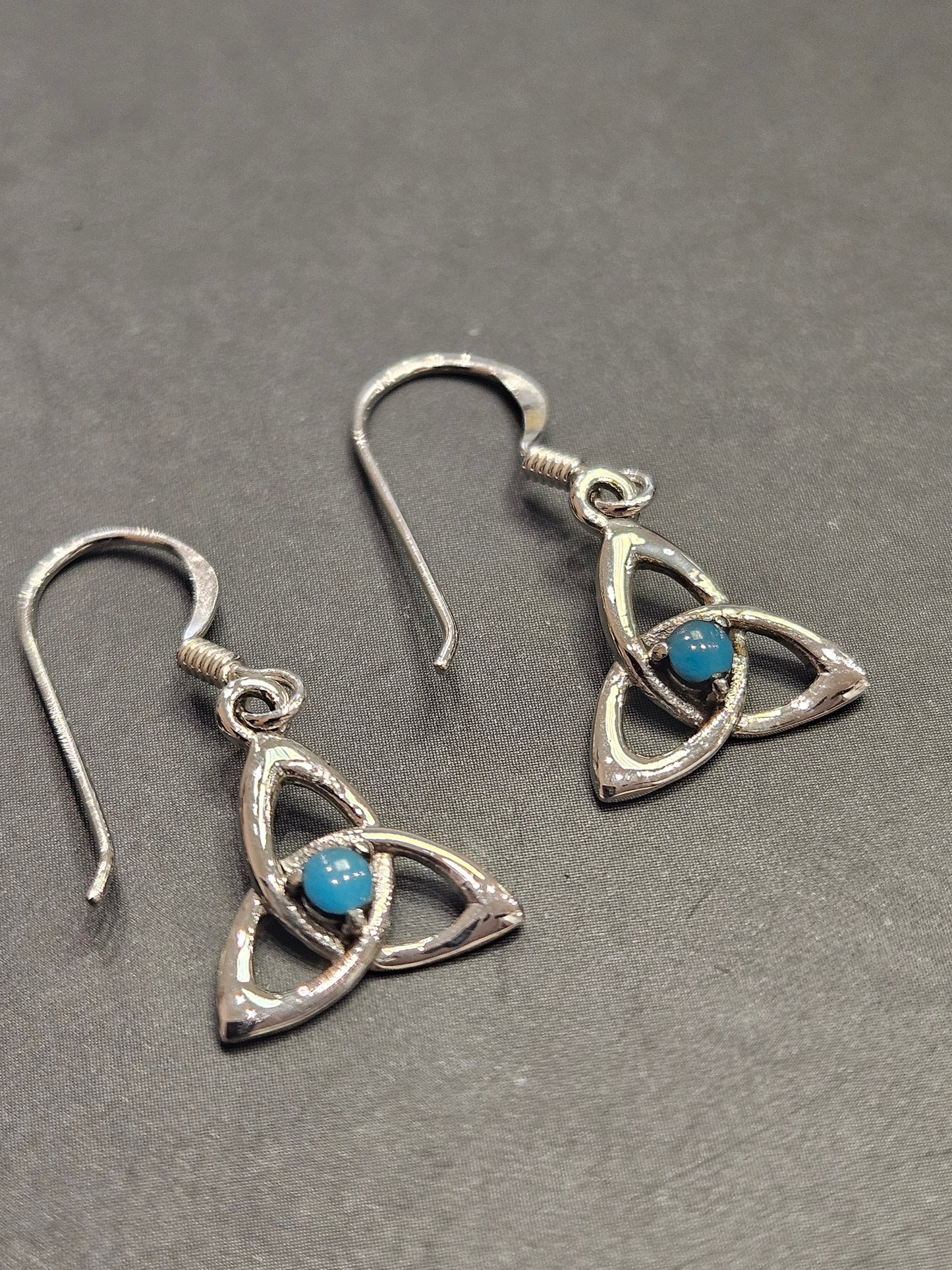 Turquoise Goddess Triquetra Earrings
