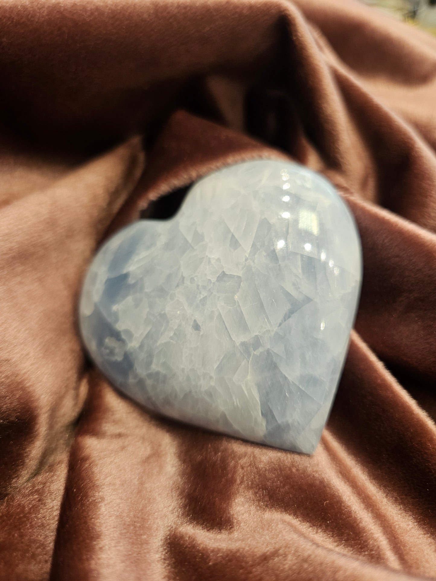 Blue Celestite Heart