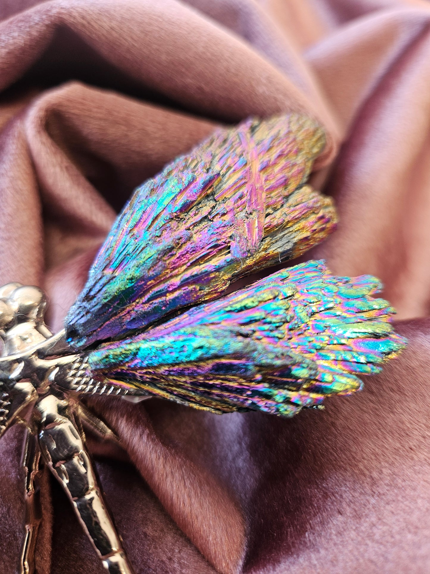 Aura Coated Kyanite Dragon Fly