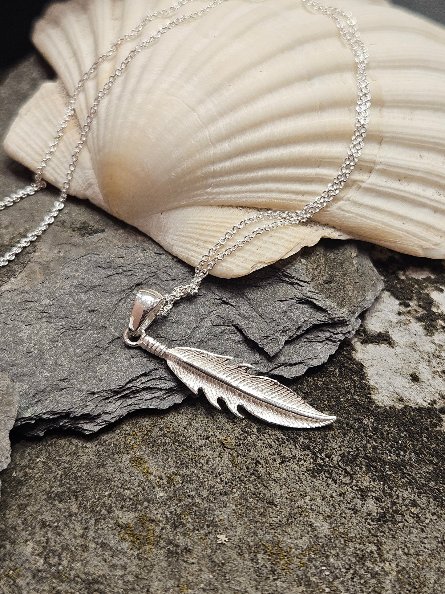 Simple Stirling Silver Feather