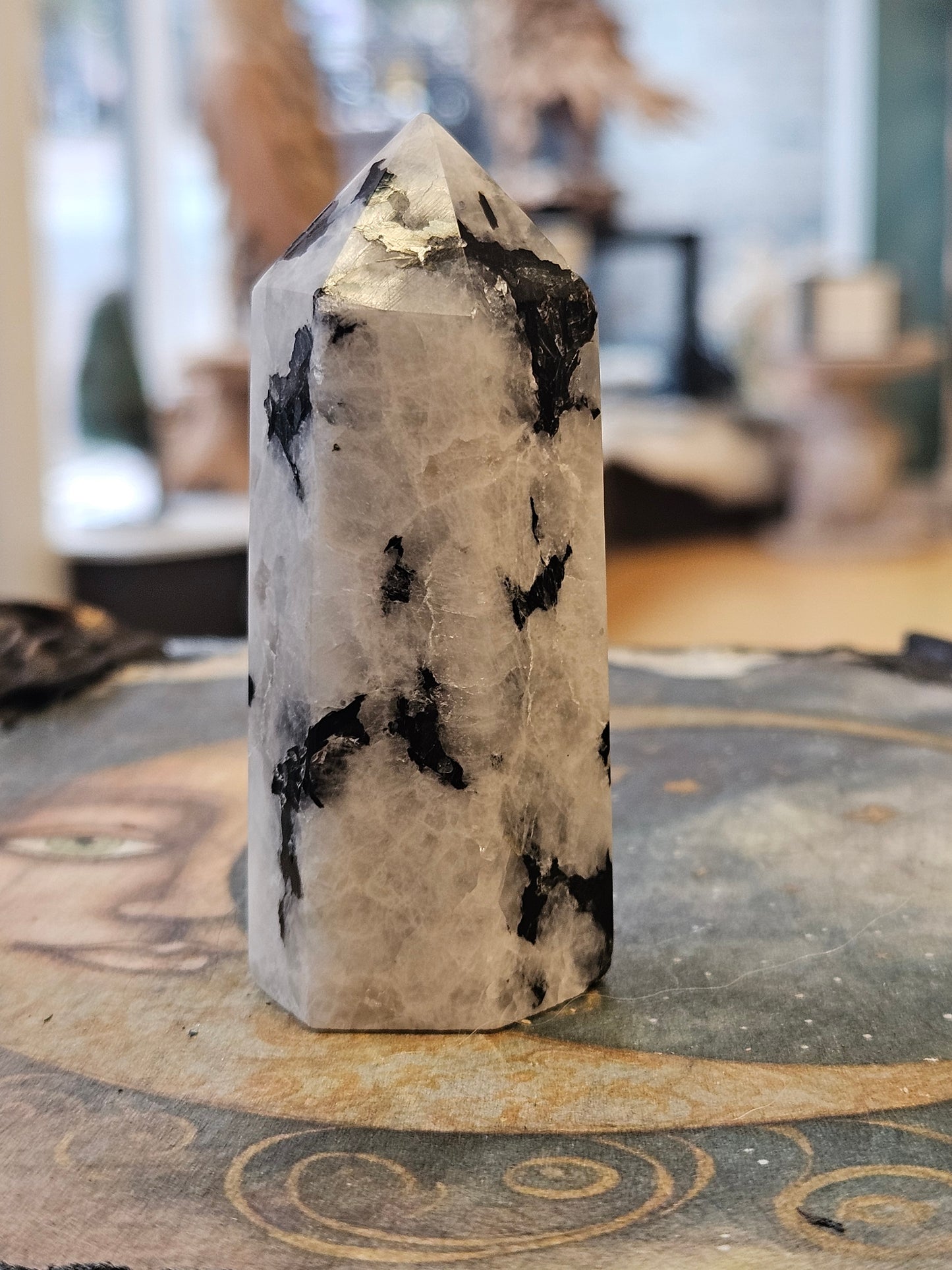 Rainbow Moonstone Point