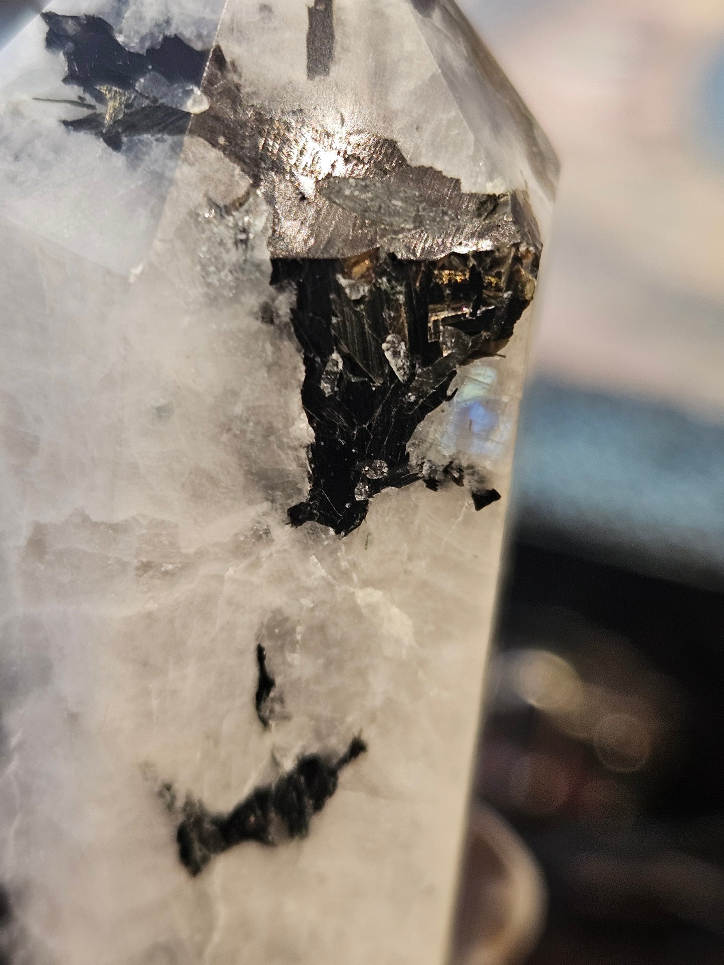 Rainbow Moonstone Point