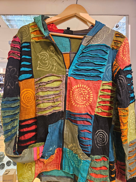 Patchwork Cotton Hooded Jacket