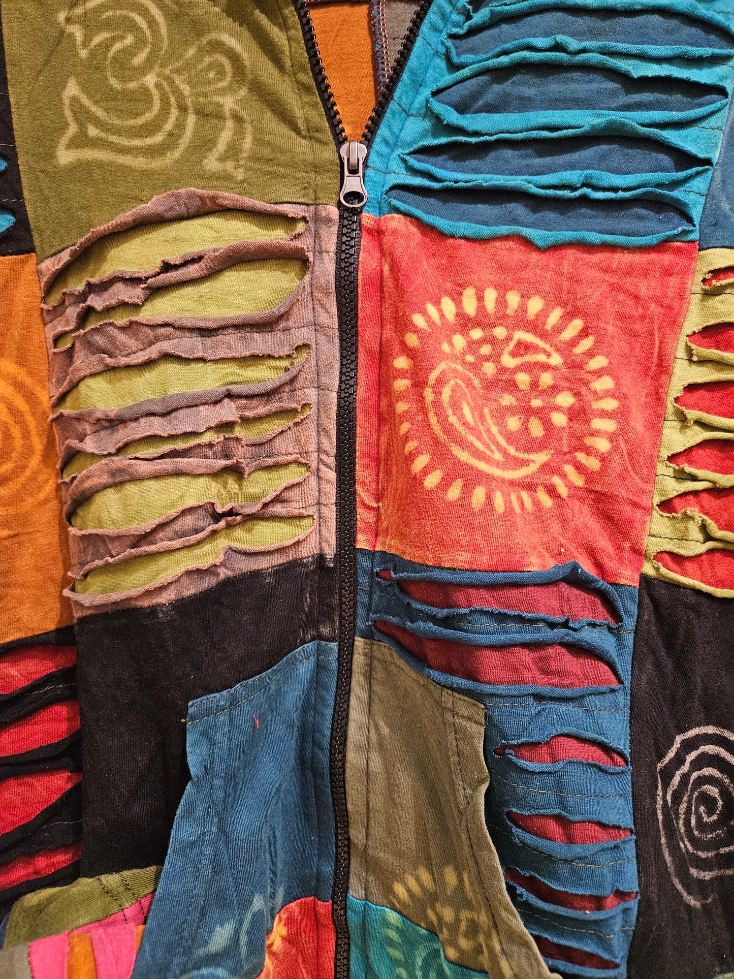 Patchwork Cotton Hooded Jacket