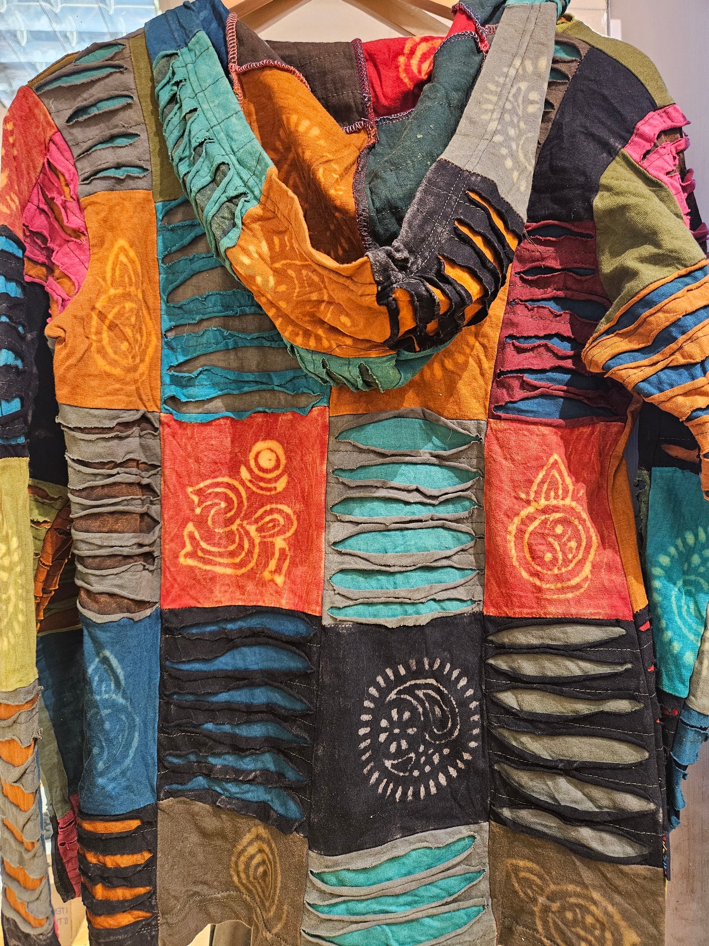 Patchwork Cotton Hooded Jacket