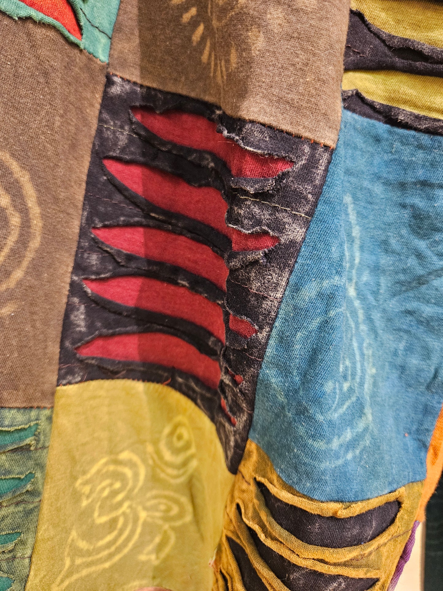 Harem Patchwork Cotton Trousers - Free Size