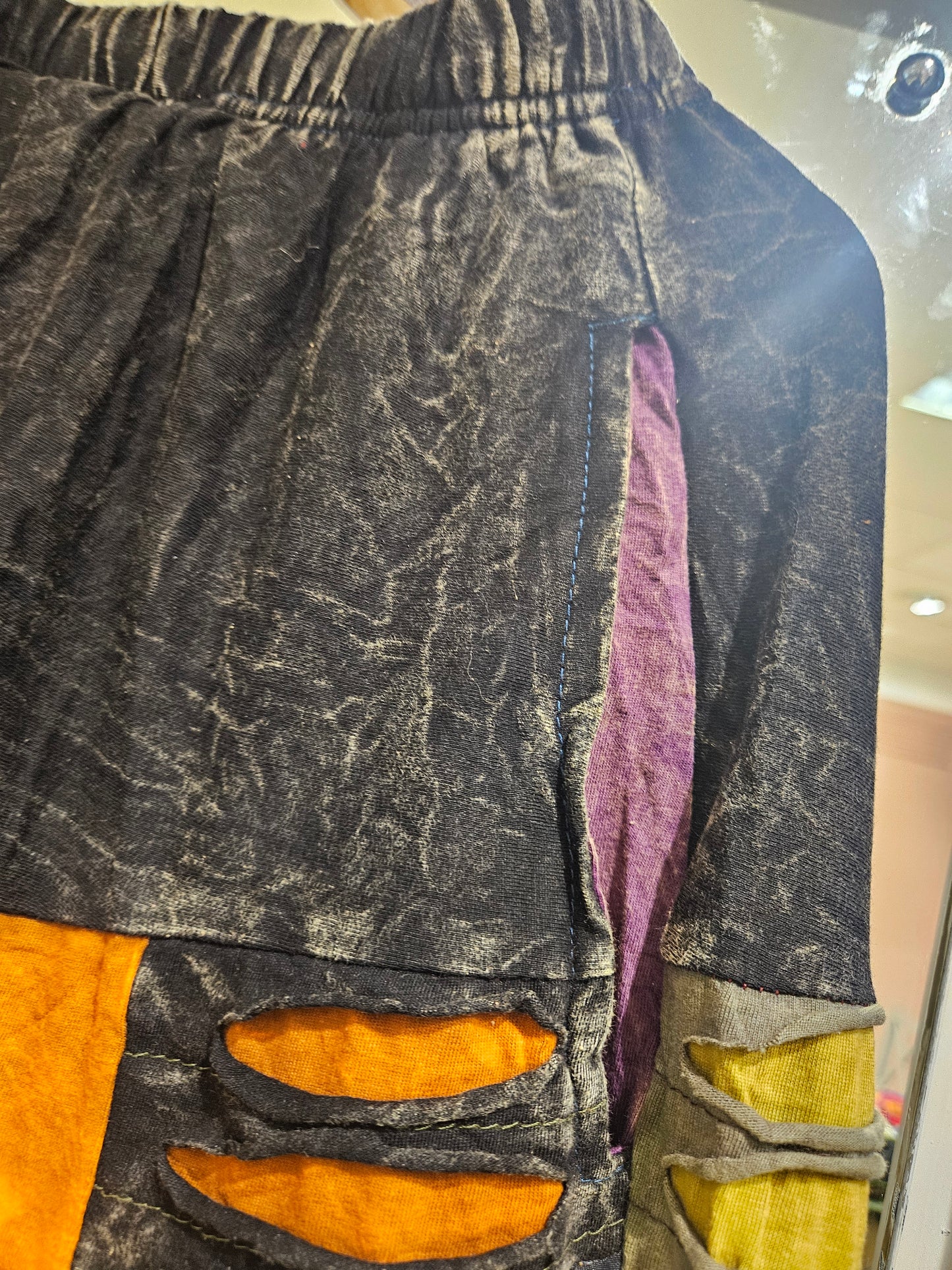 Harem Patchwork Cotton Trousers - Free Size