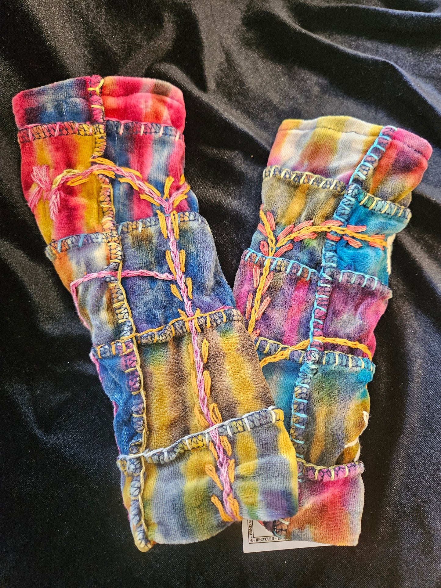 Velvet Wrist Warmers / fingerless mittens