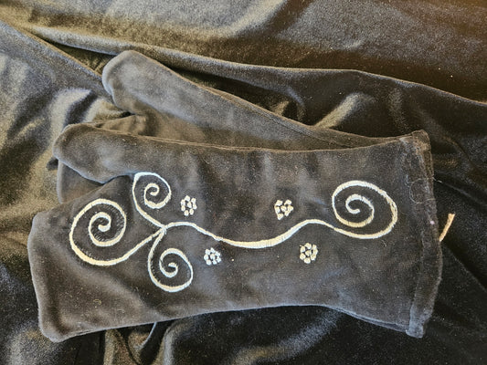 Velvet Wrist Warmers / fingerless mittens