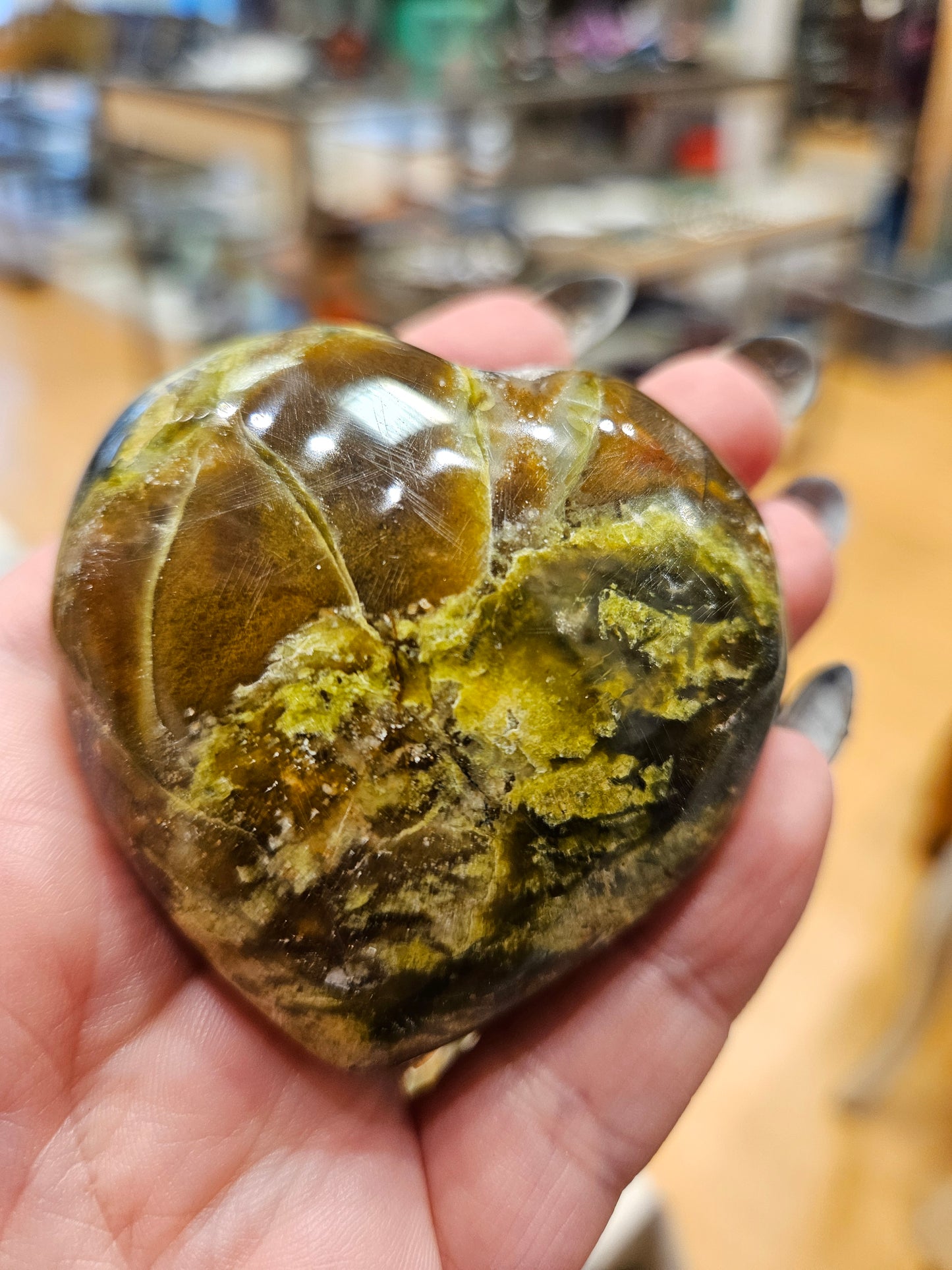 Green Opal Heart
