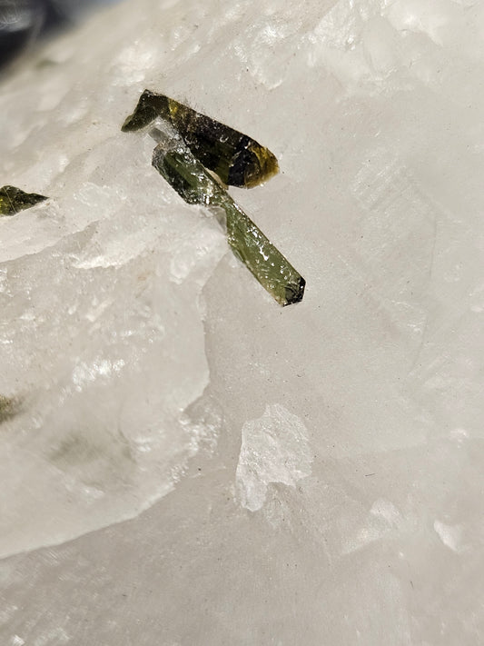 Raw Green Tourmaline in Quartz