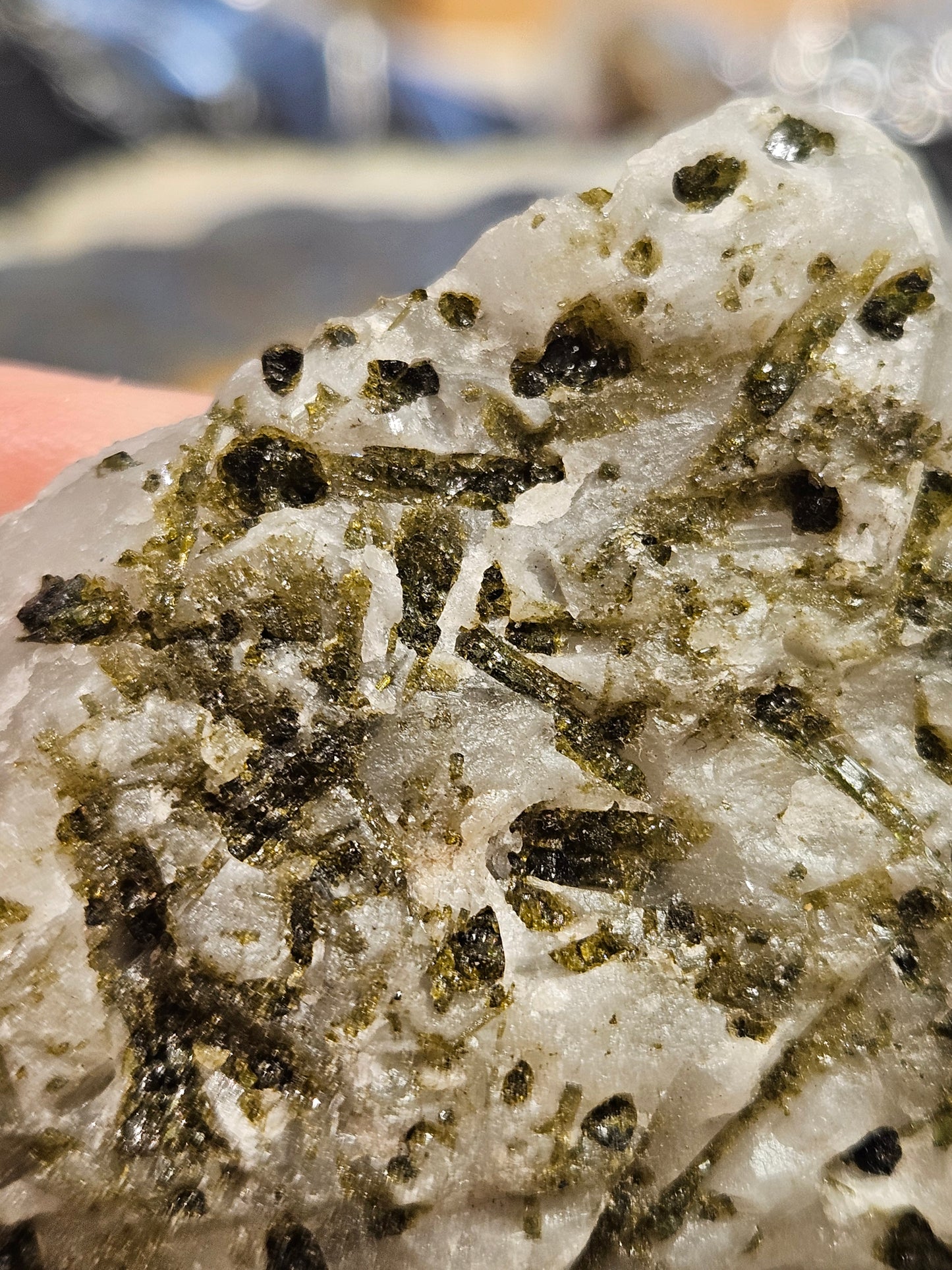 Raw Green Tourmaline in Quartz