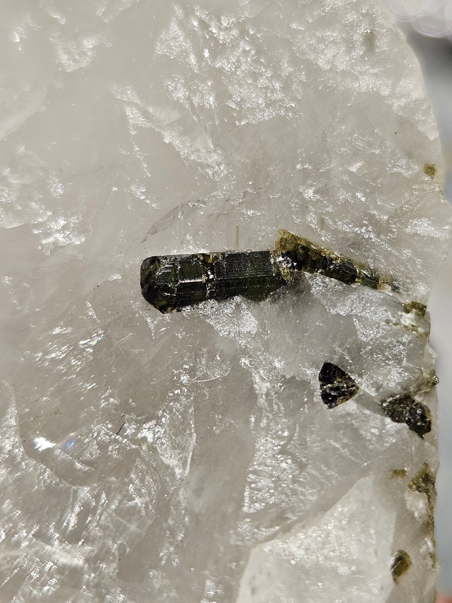 Raw Green Tourmaline in Quartz