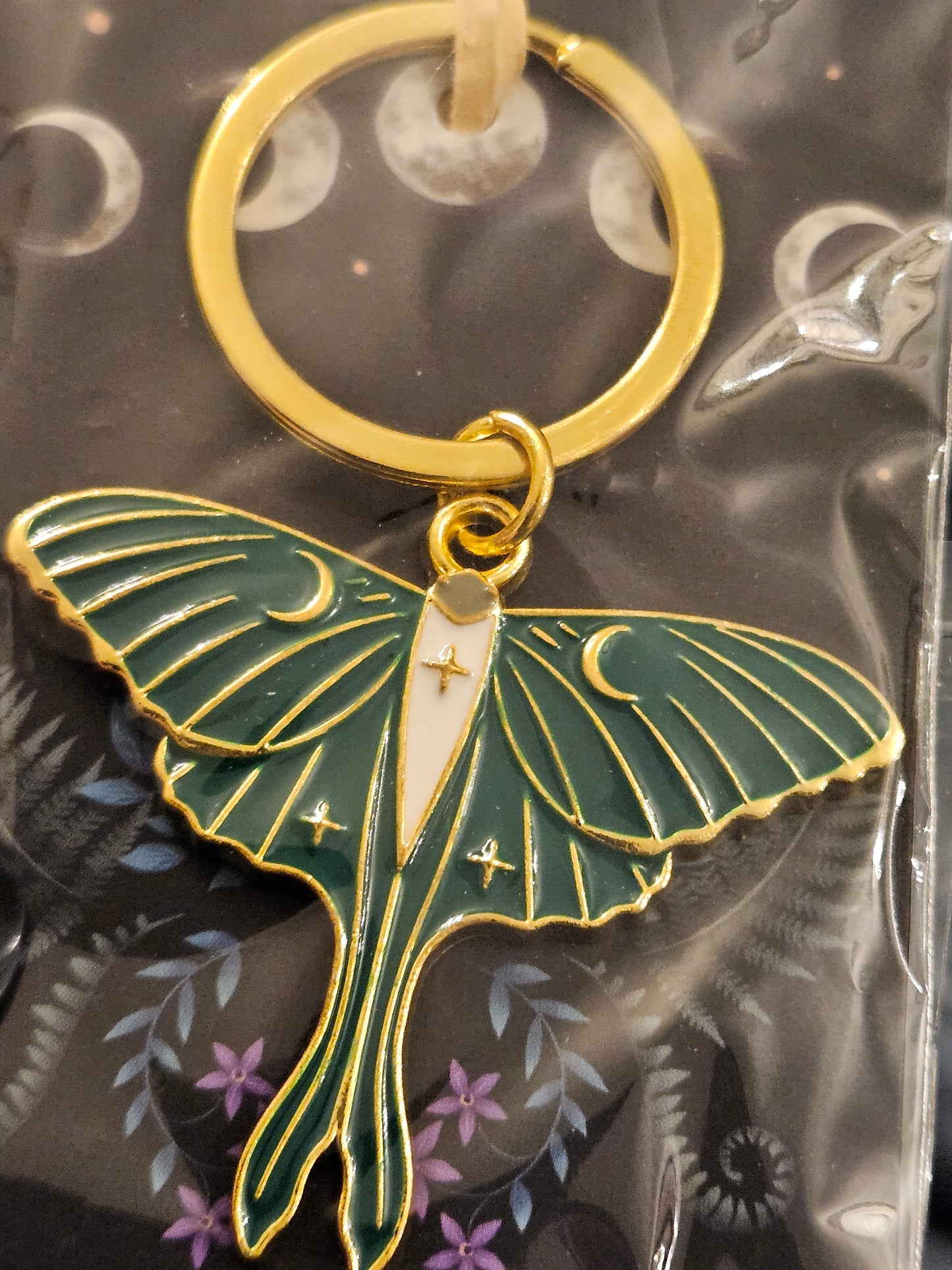 Luna Moth Keyring