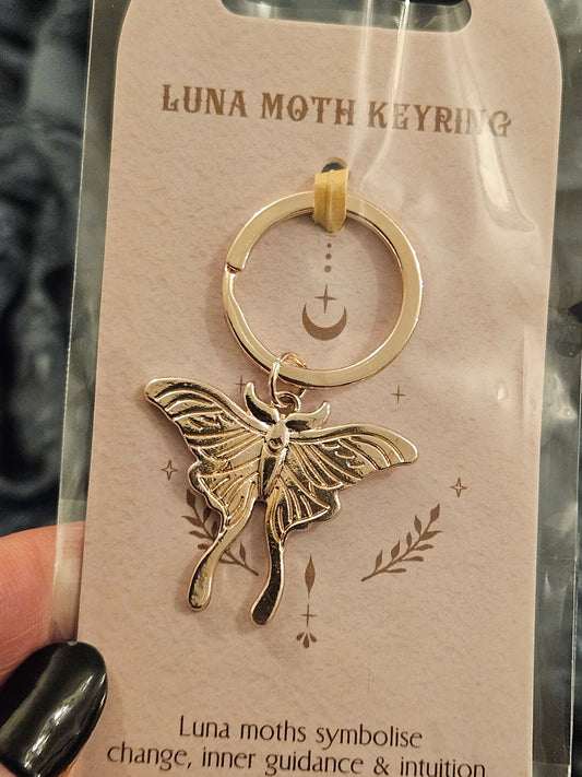 Light Luna Moth Keyring