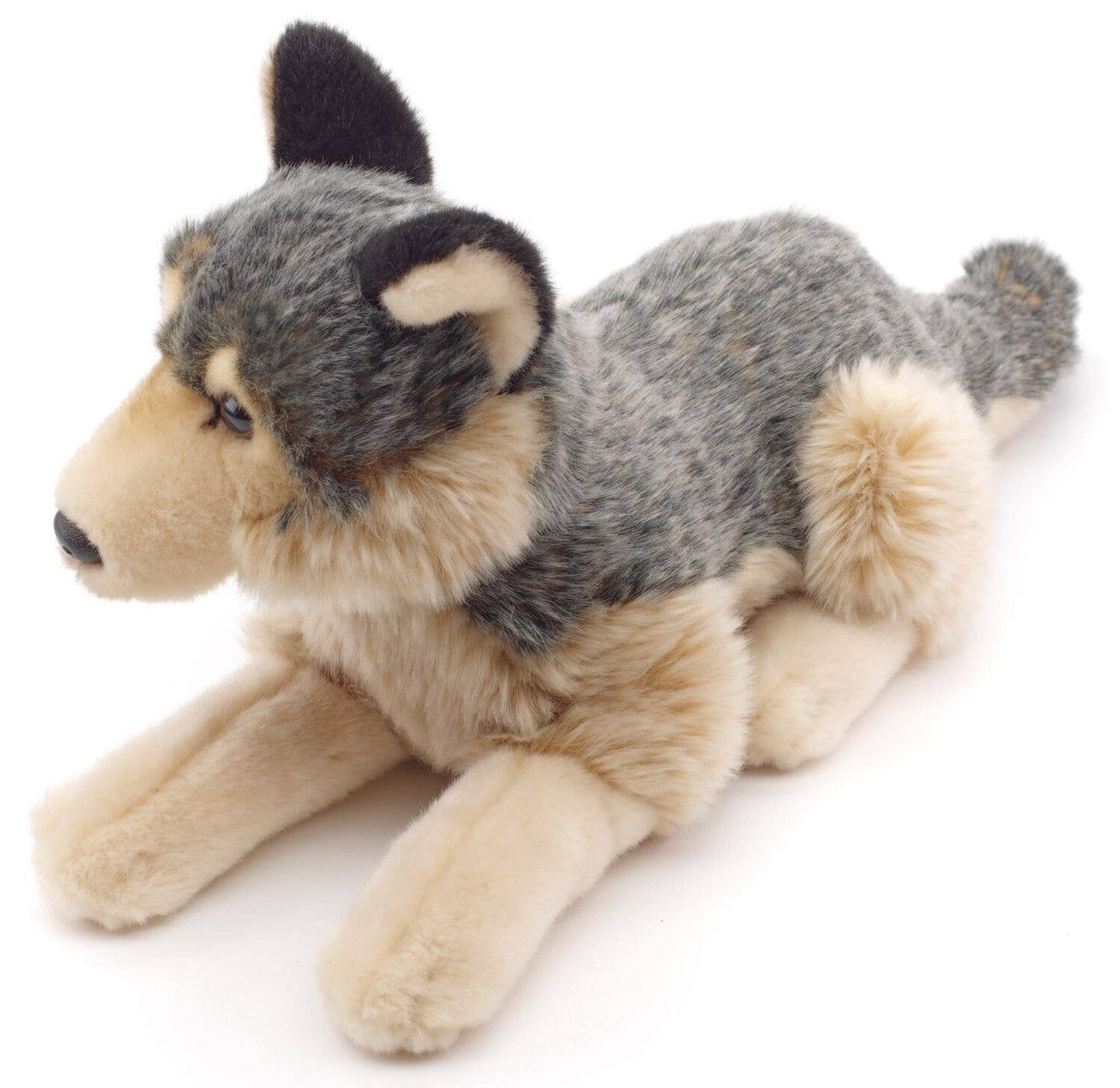 Grey wolf, lying down - 30 cm (length) - cuddly/plush toy