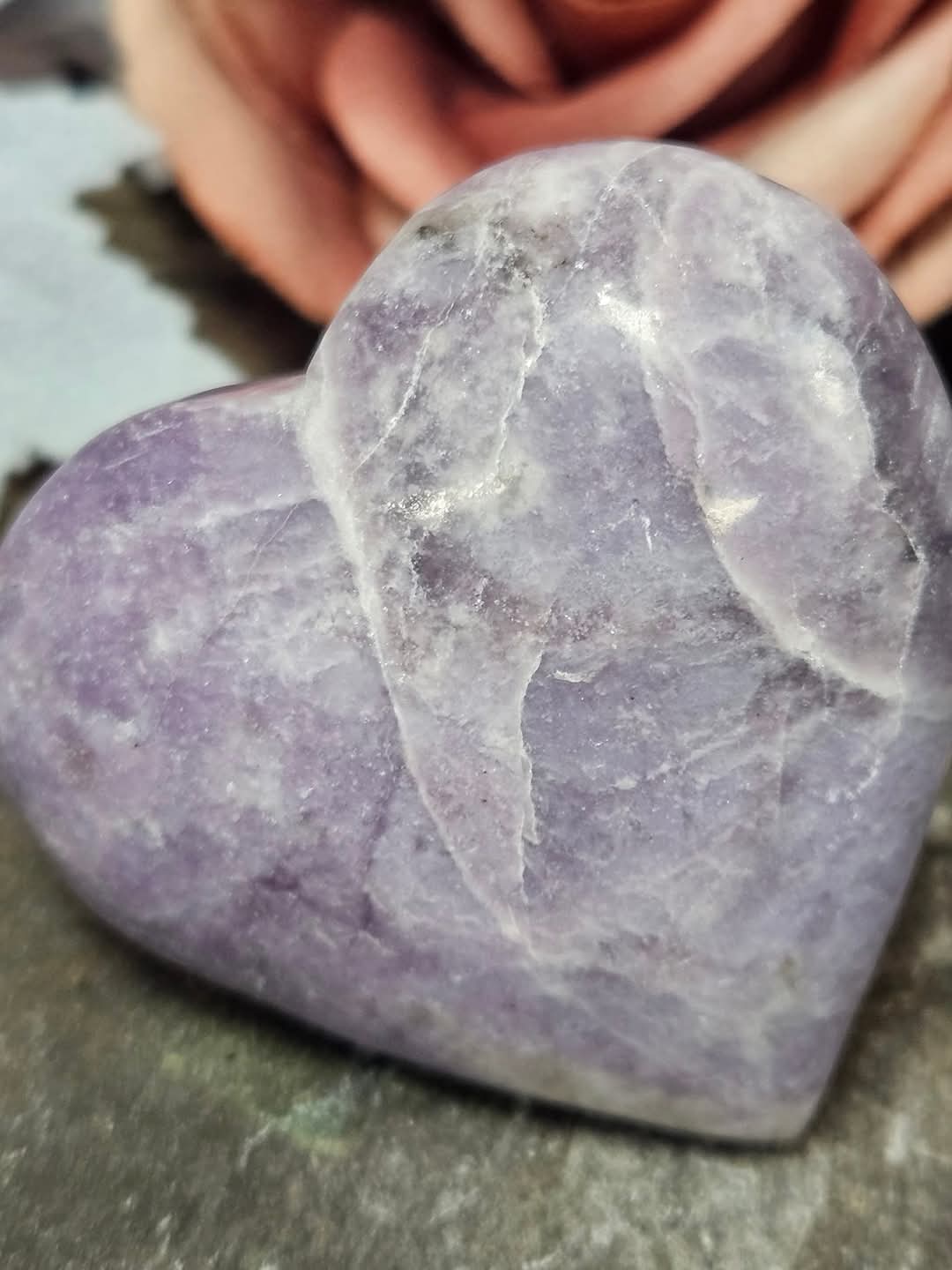Lepidolite Heart