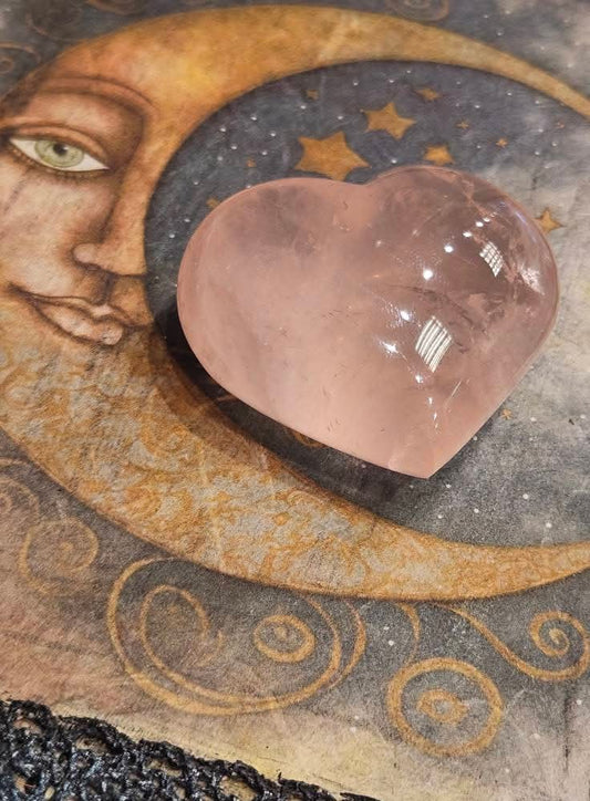 Rose Quartz Puff Heart