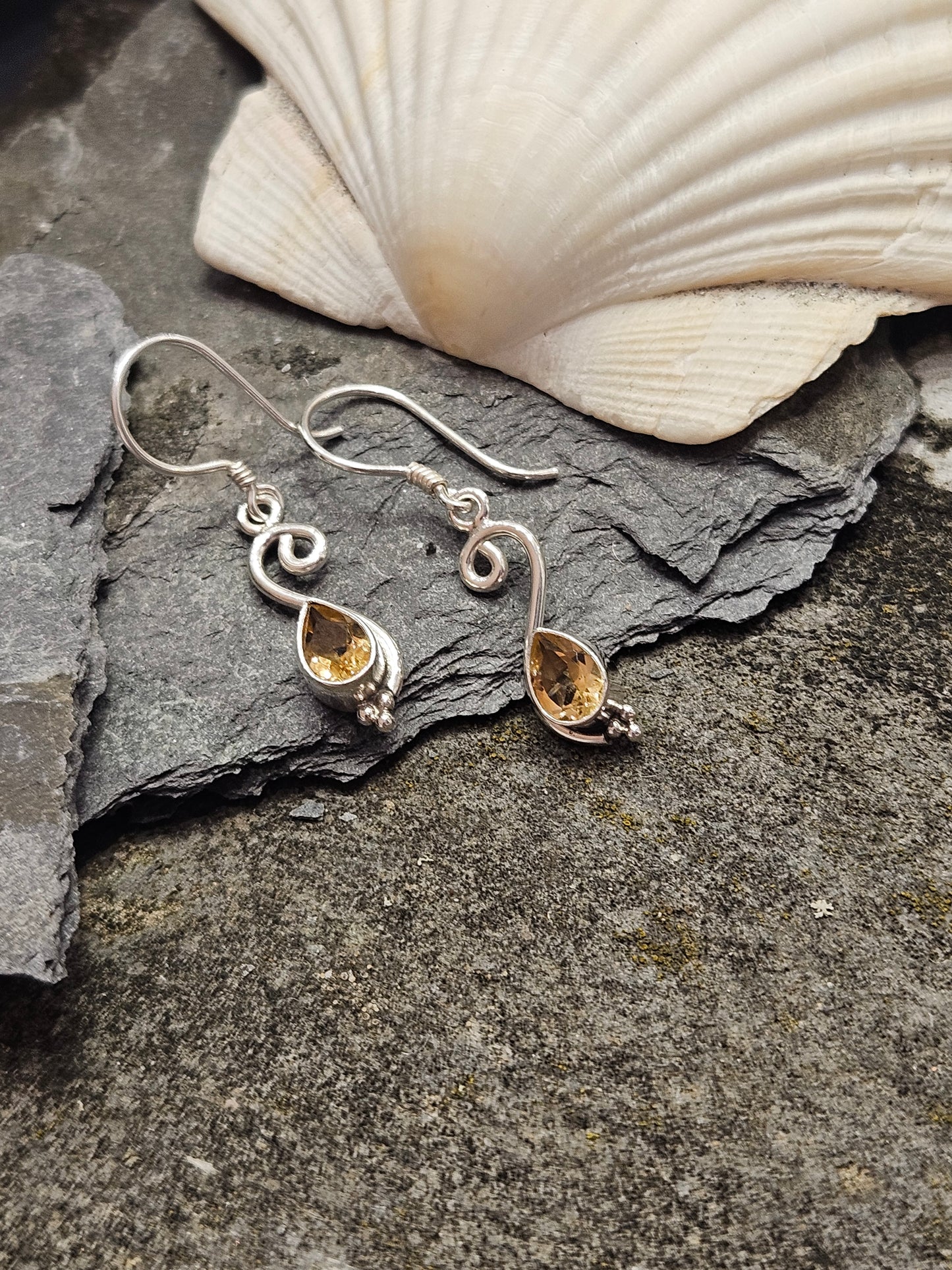 Citrine Facetted Drop Earrings