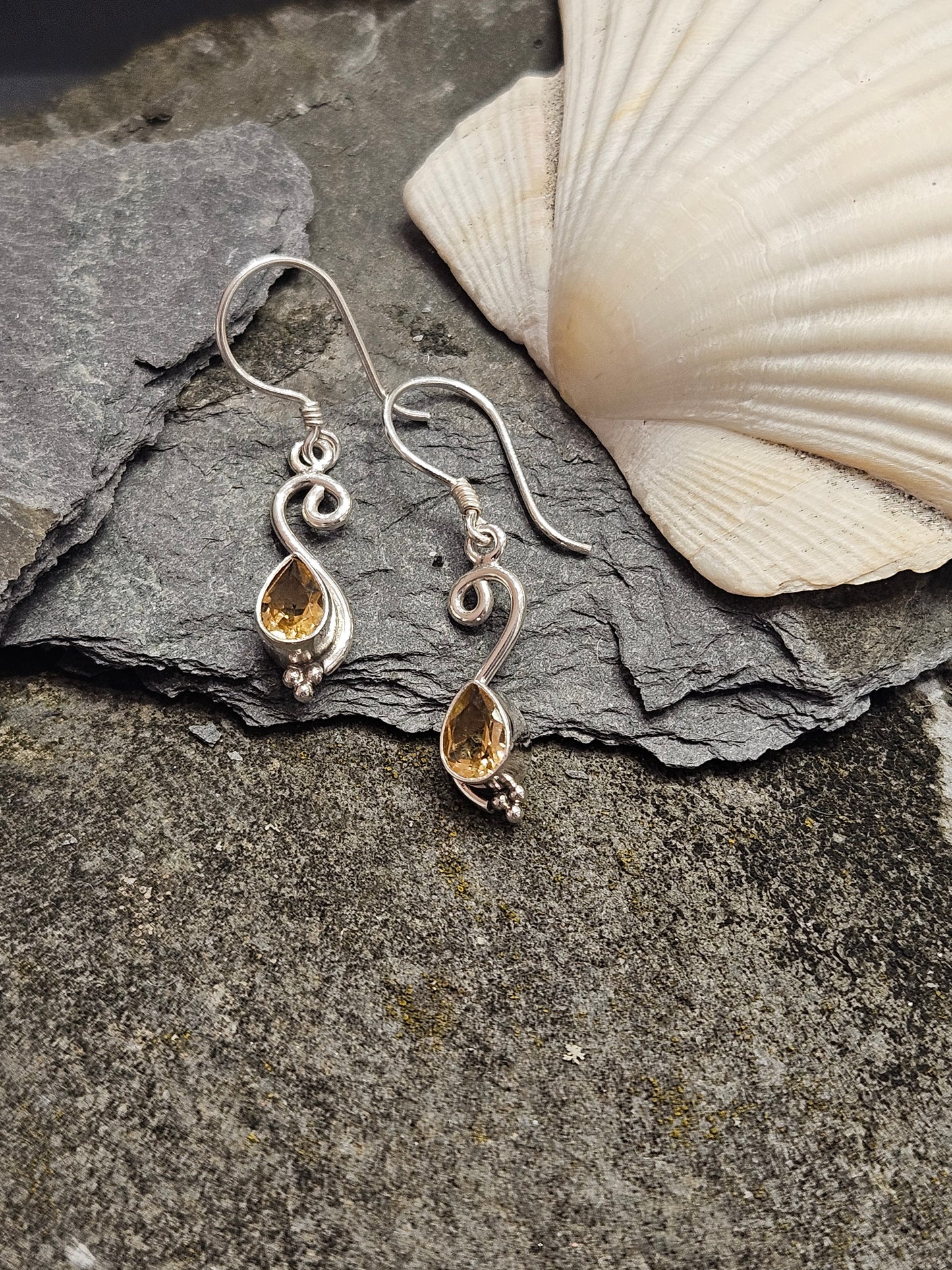 Citrine Facetted Drop Earrings