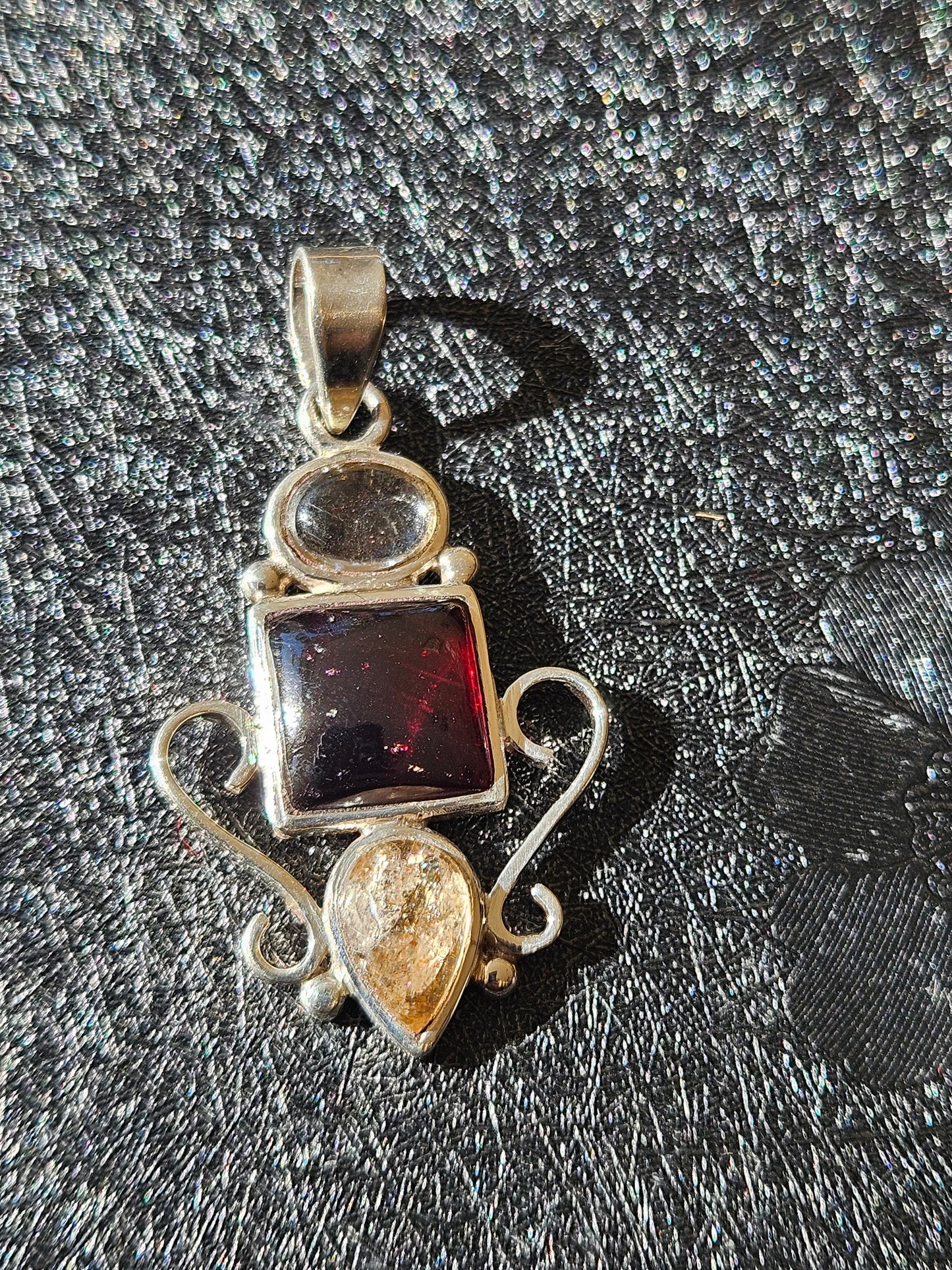 Quartz, Ruby & Citrine Necklace