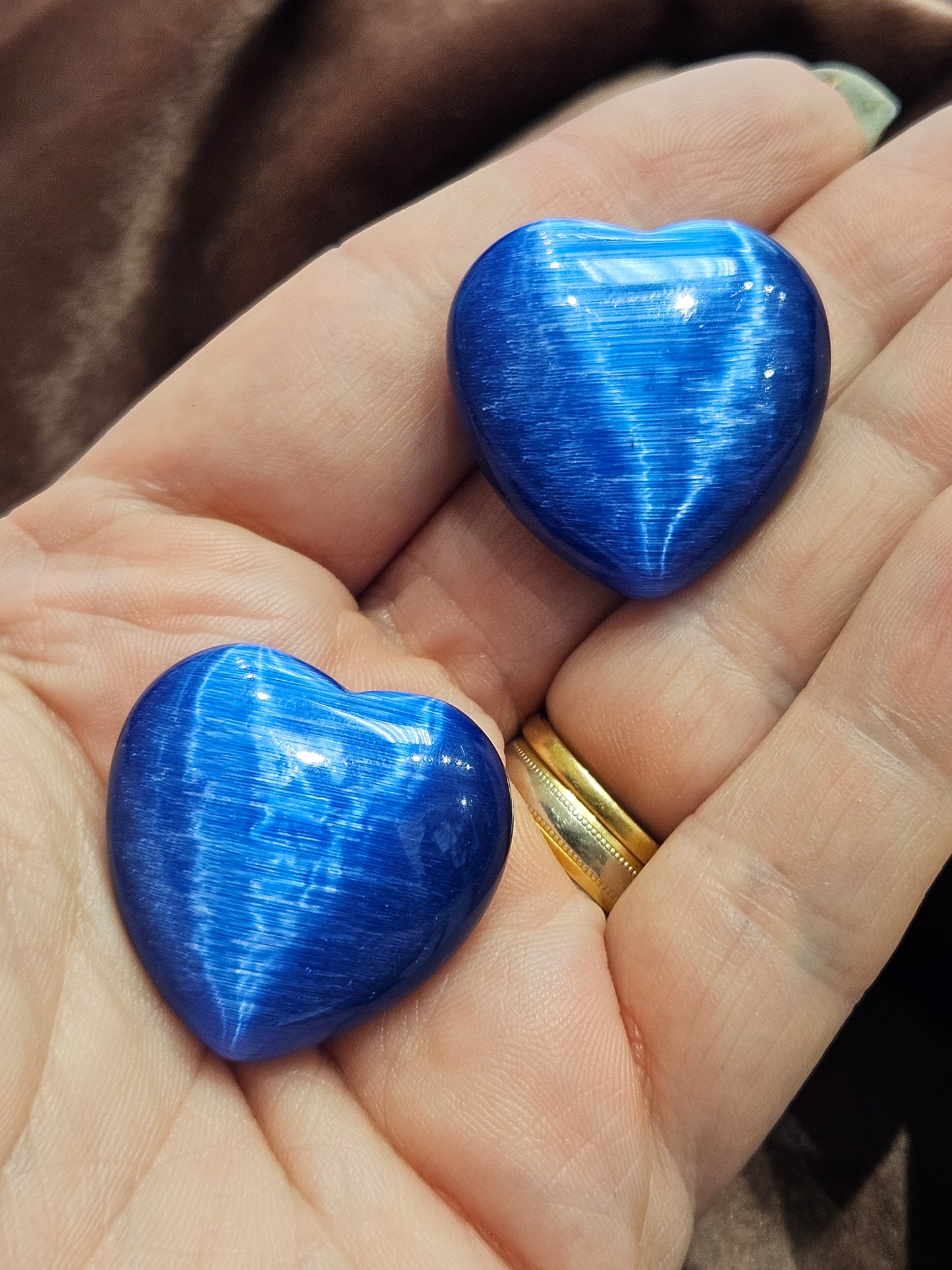 Blue Cats Eye Heart