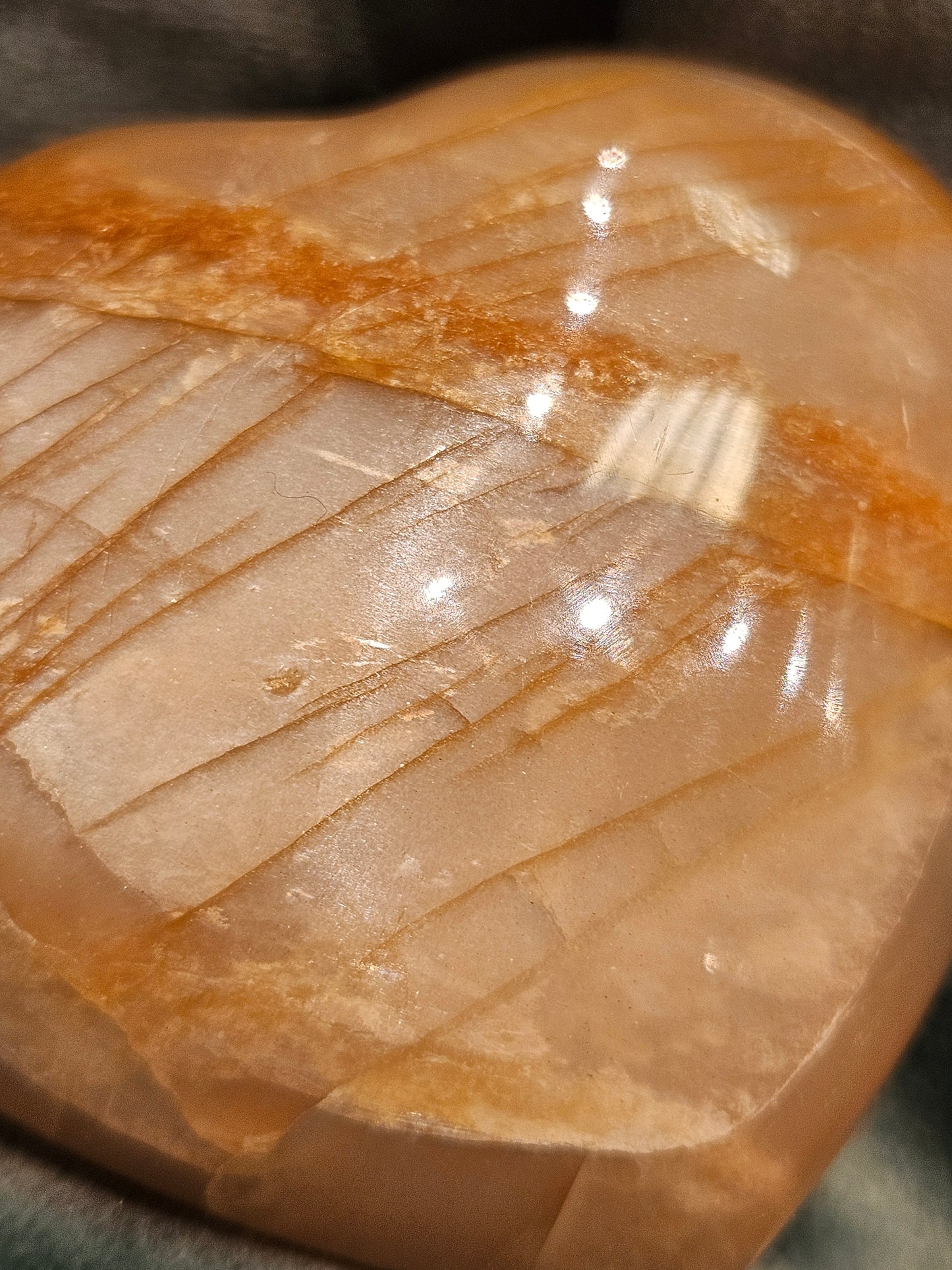 Peach Moonstone Heart