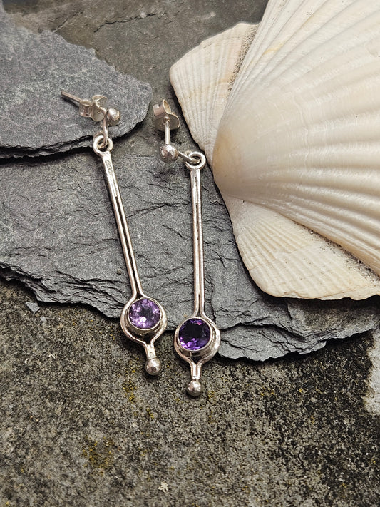 Art Deco Amethyst Earrings