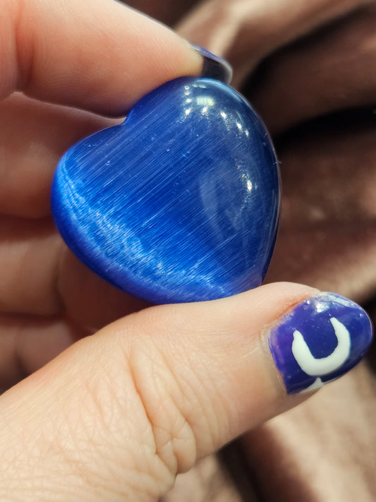 Blue Cats Eye Heart