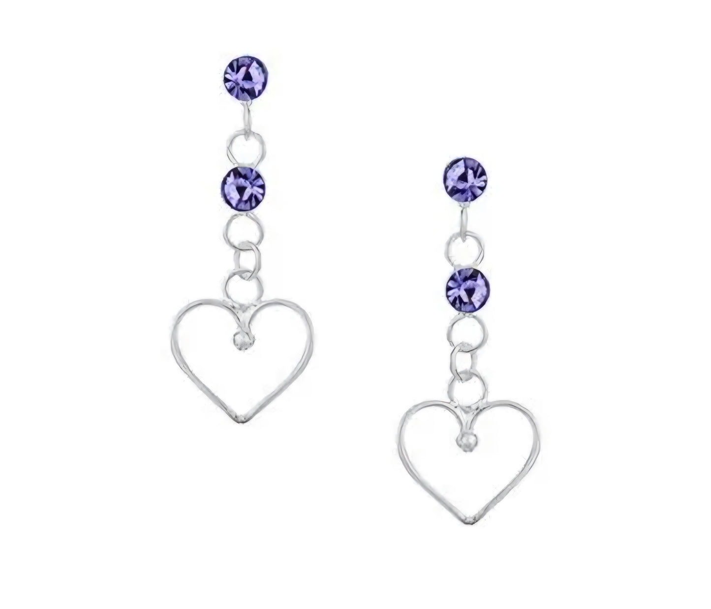 Tanzanite Crystal Heart Earrings