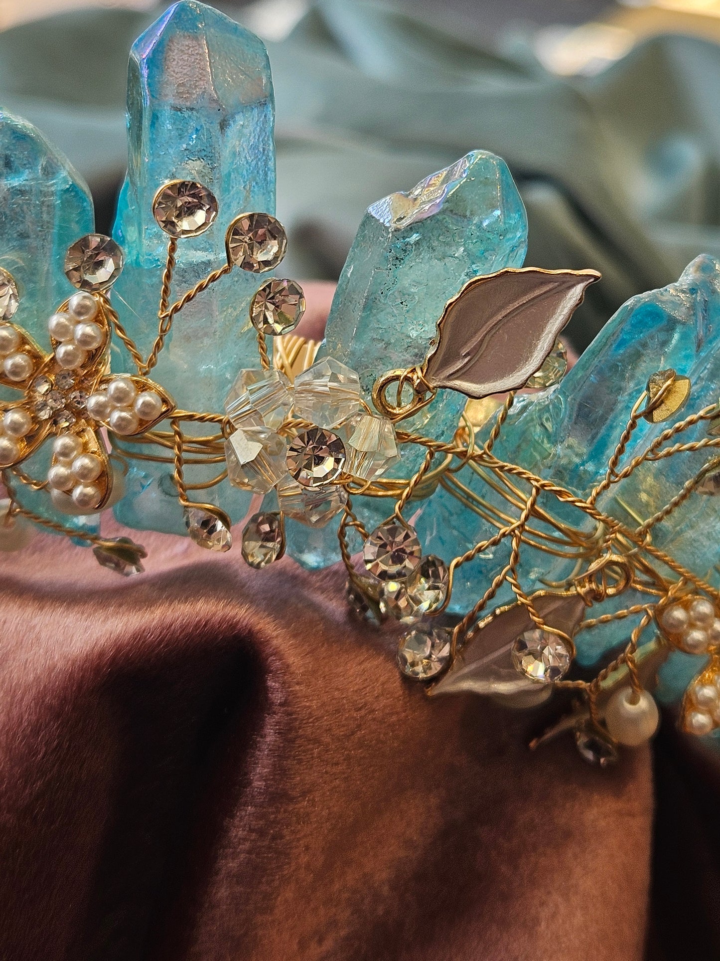 Aqua Coated Quartz Tiara