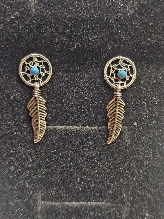 Dream Catcher Studs Stirling Silver