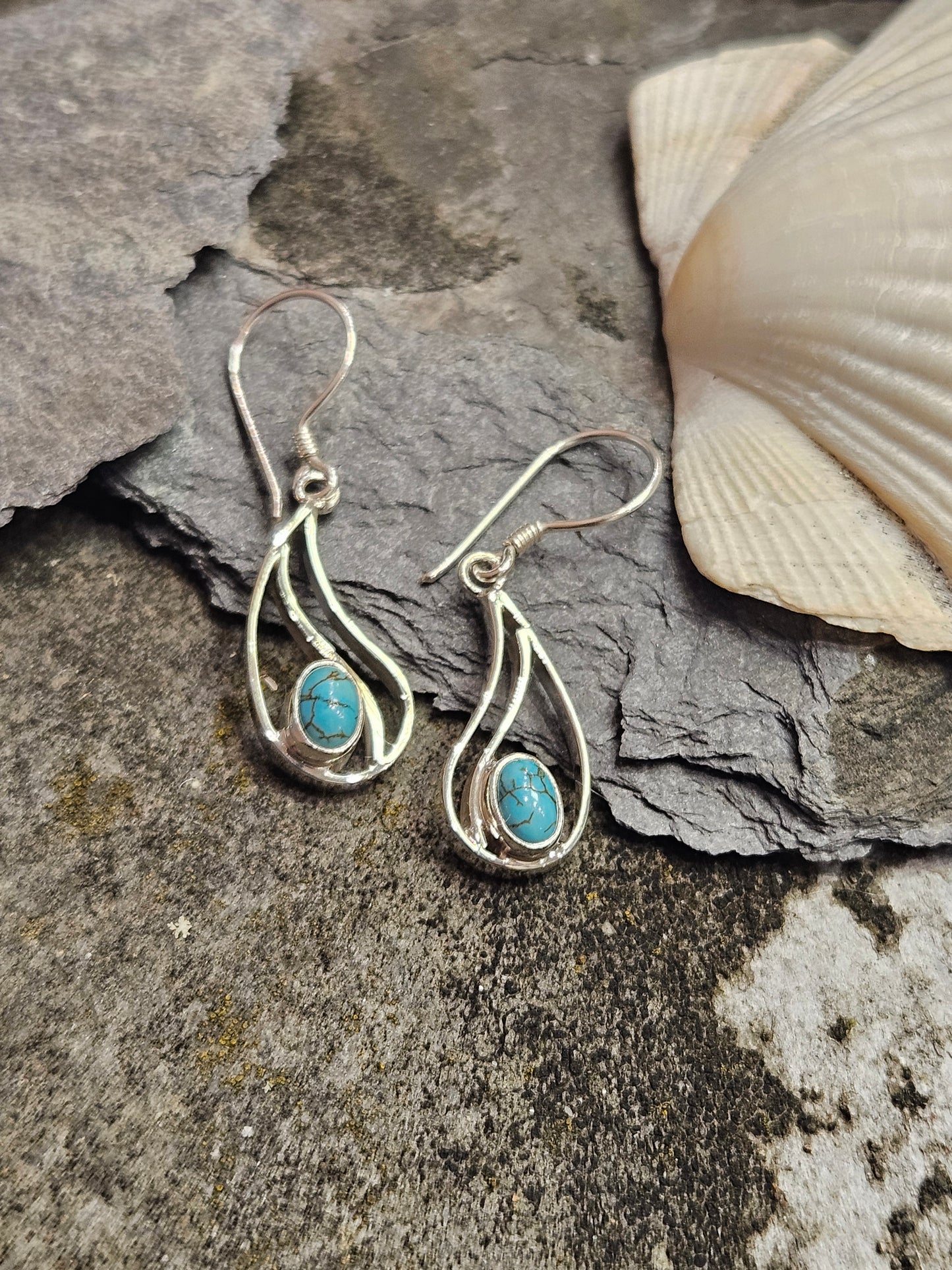 Turquoise Double Teardrop Earrings