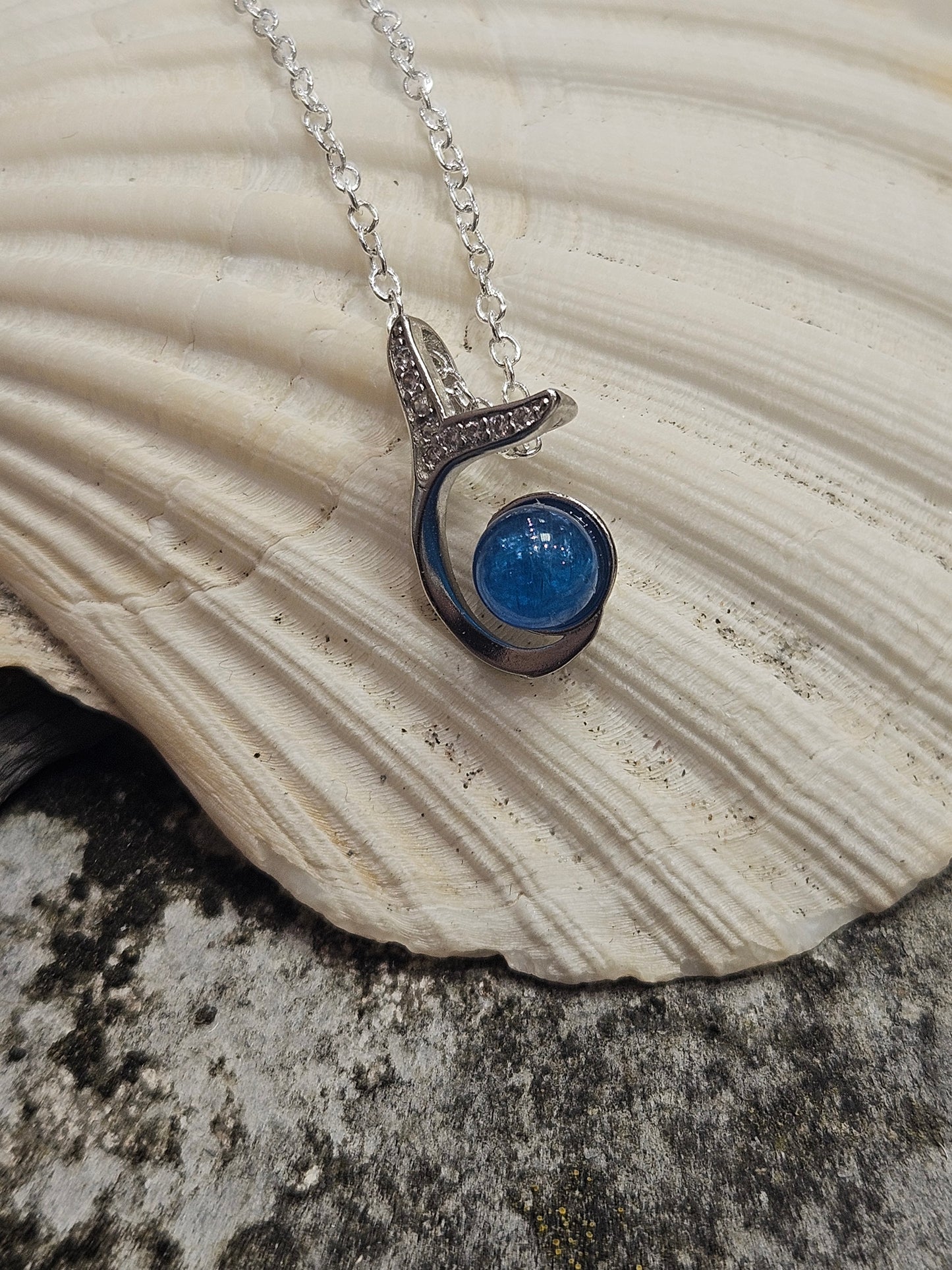 Blue Apitate Whale Tail Necklace