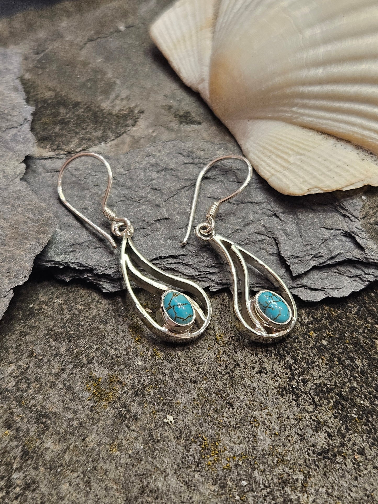 Turquoise Double Teardrop Earrings