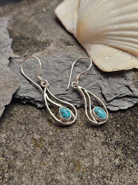 Turquoise Double Teardrop Earrings
