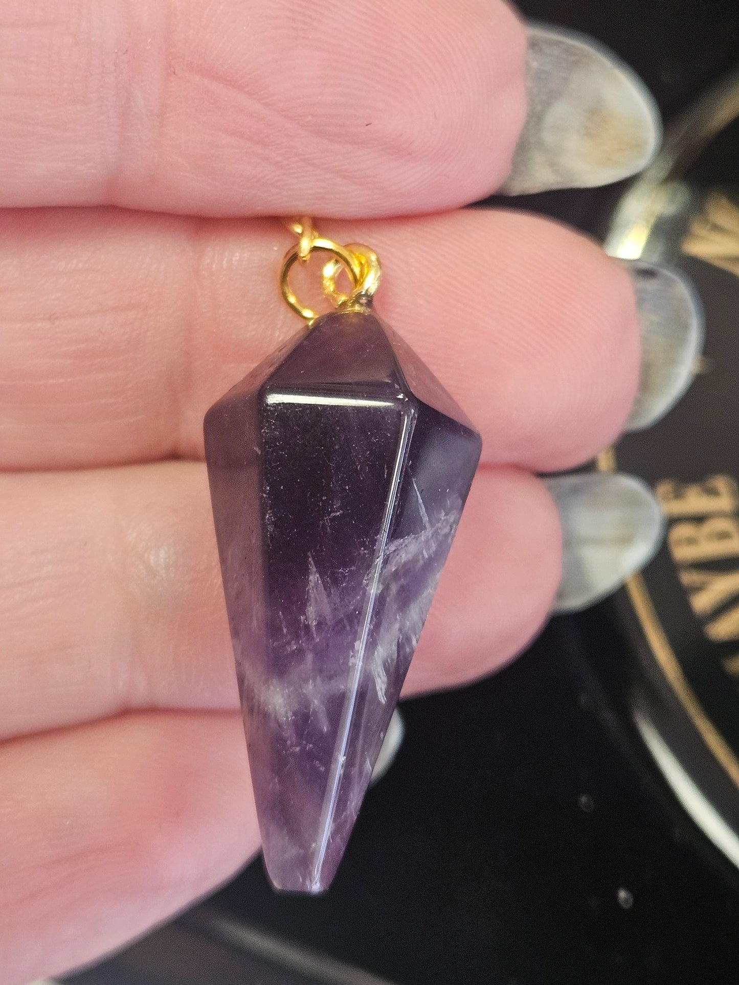 Amethyst Pendulum and Ceramic Moth Board