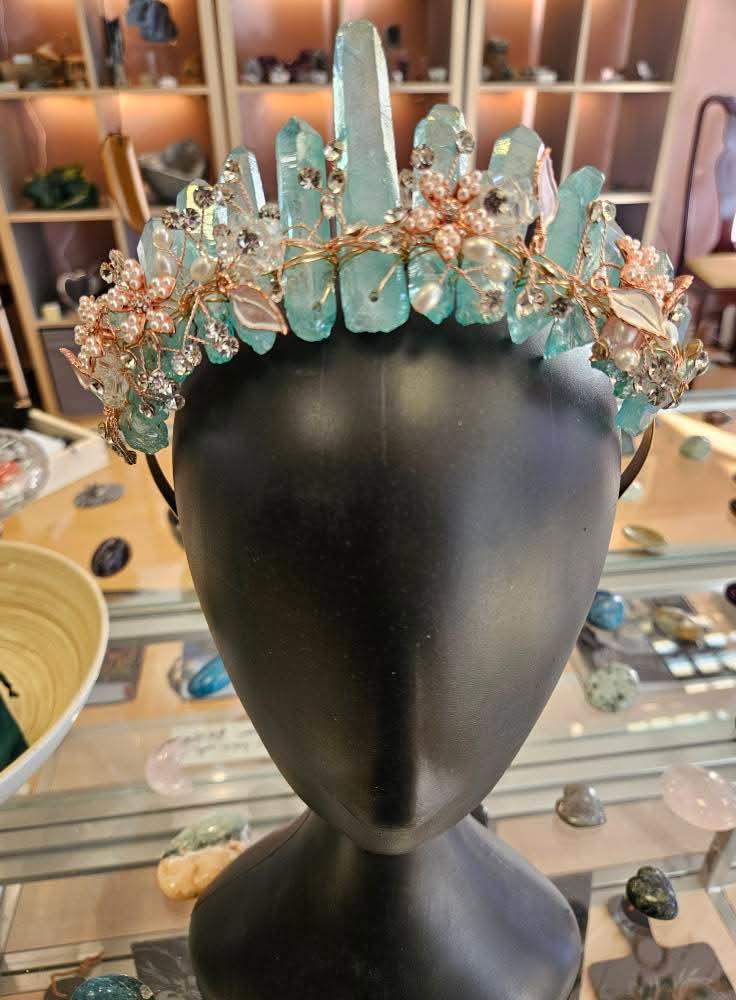 Aqua Coated Quartz Tiara