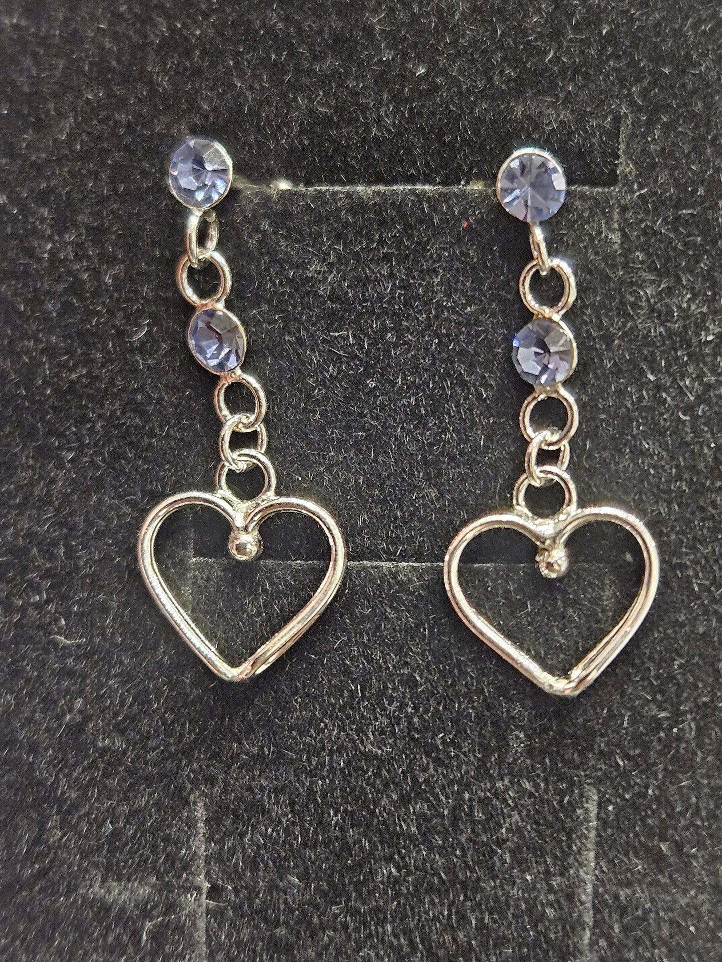 Tanzanite Crystal Heart Earrings