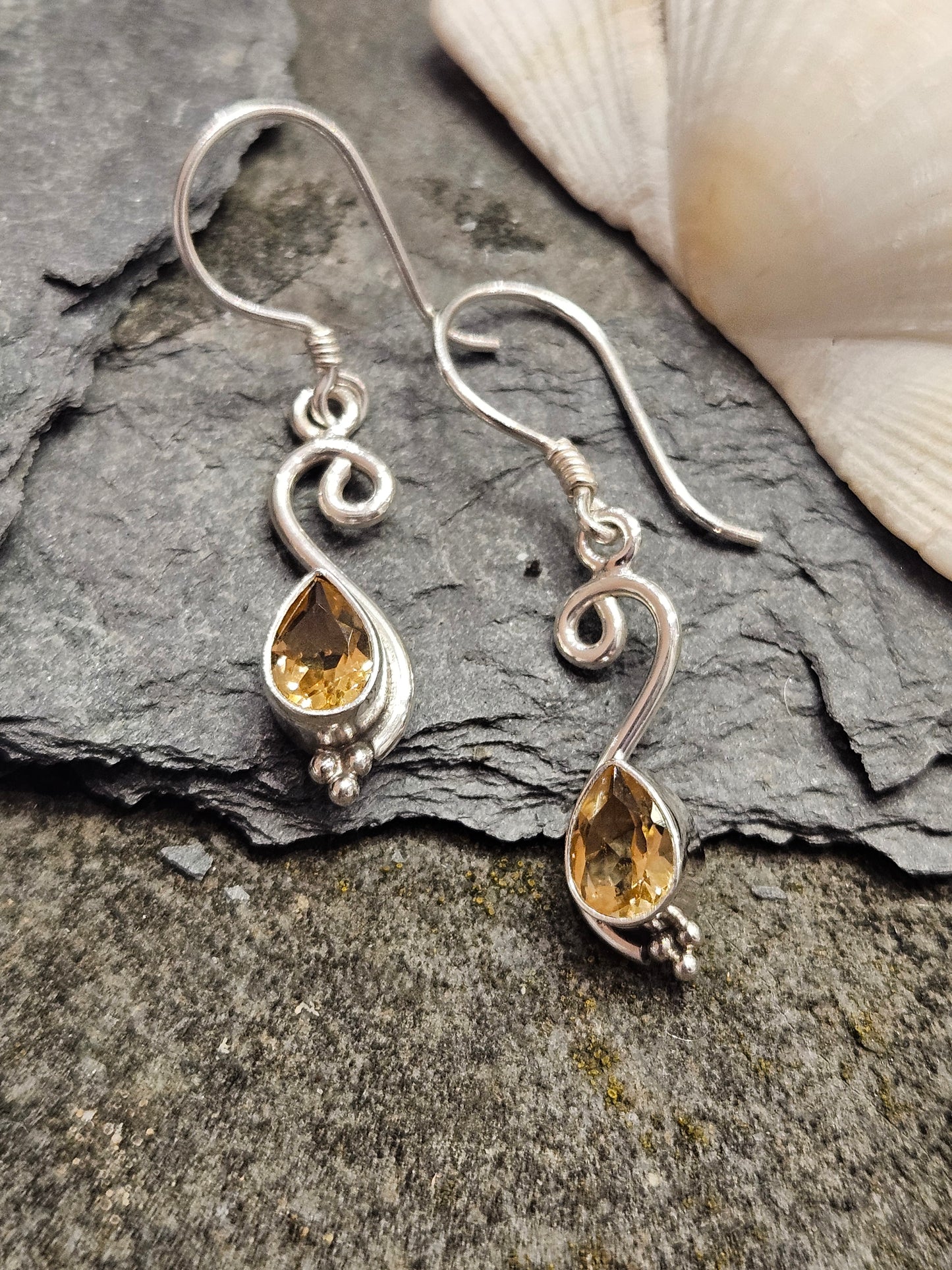 Citrine Facetted Drop Earrings
