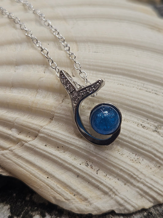 Blue Apitate Whale Tail Necklace