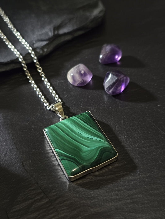 Malachite Stirling Silver Necklace