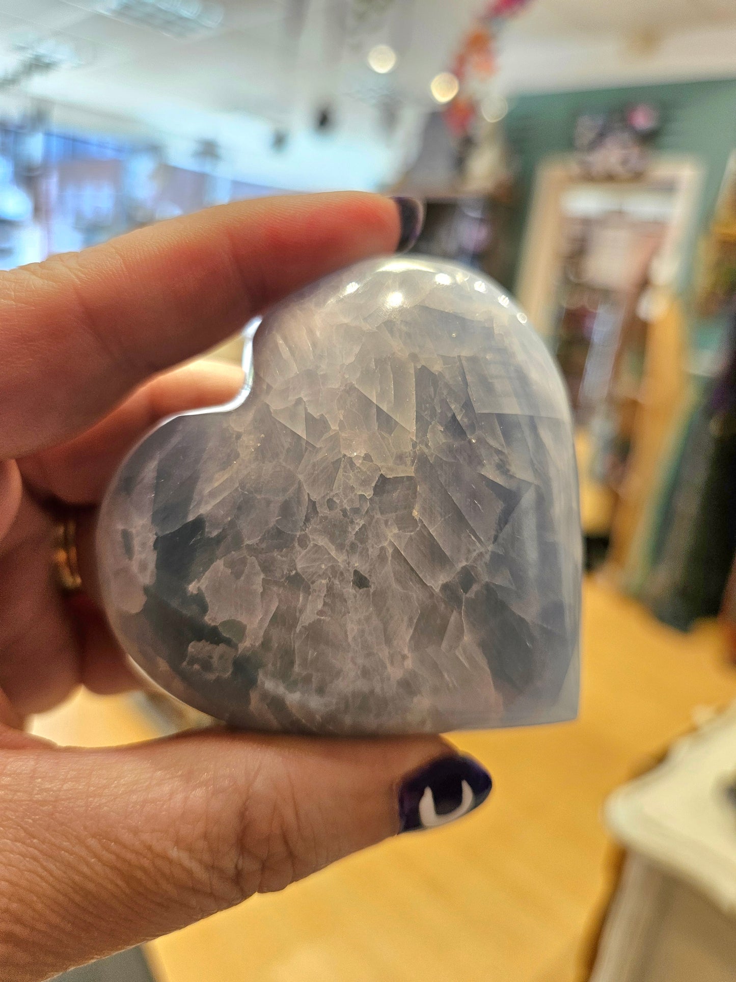 Blue Celestite Heart