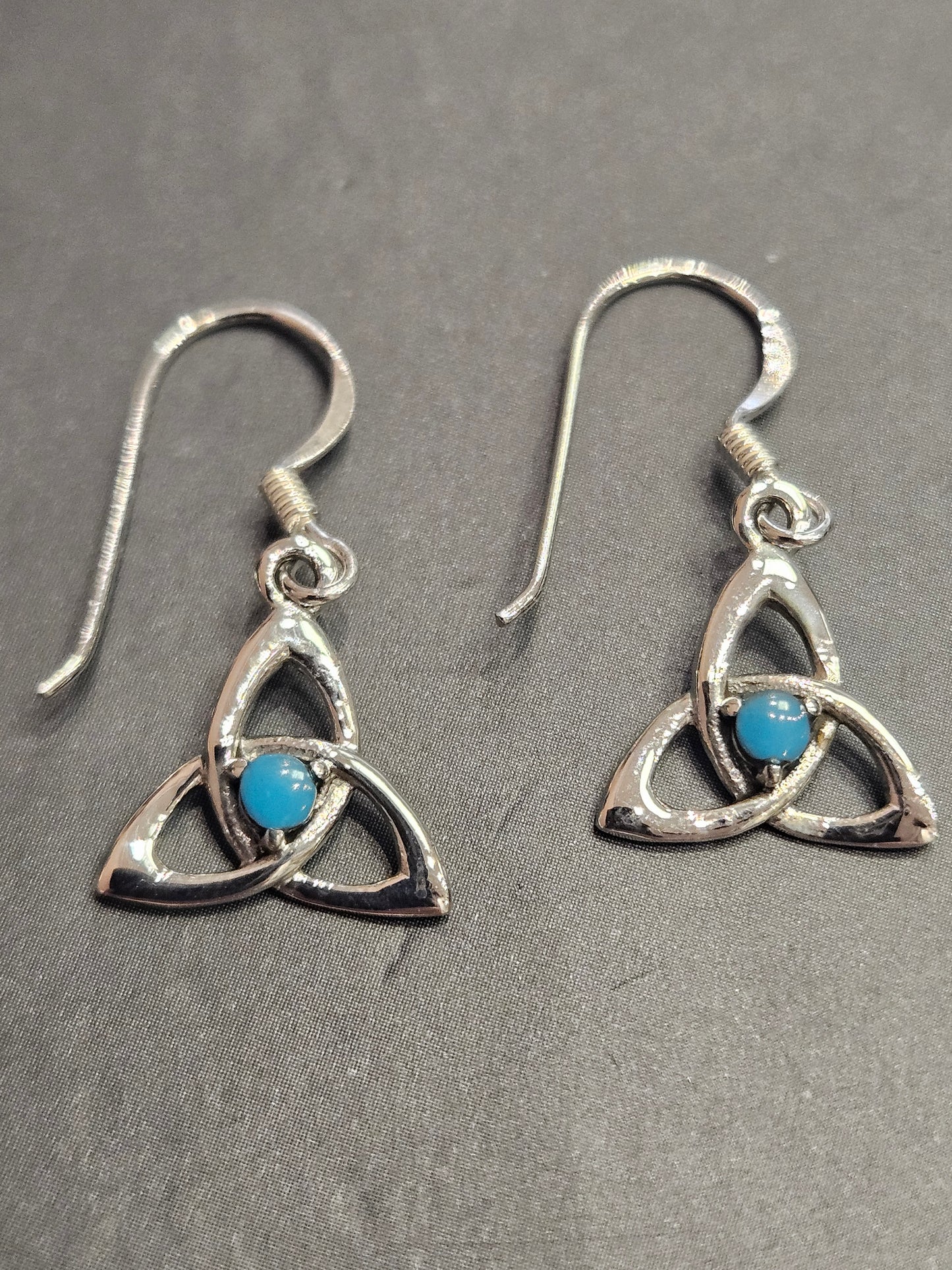Turquoise Goddess Triquetra Earrings