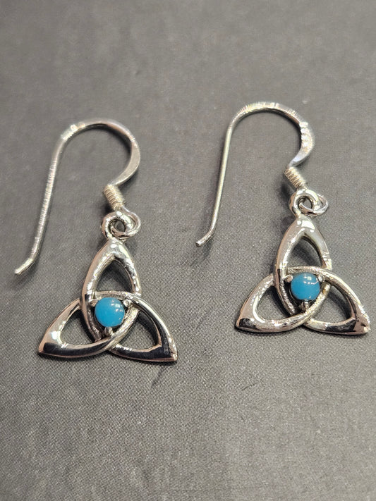 Turquoise Goddess Triquetra Earrings