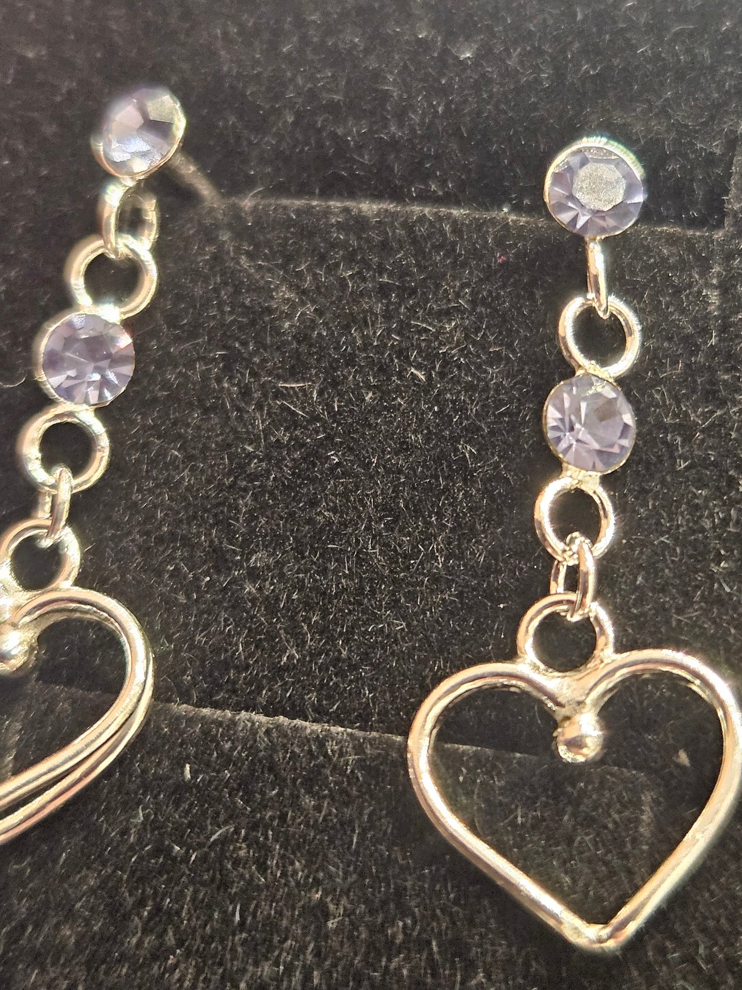 Tanzanite Crystal Heart Earrings