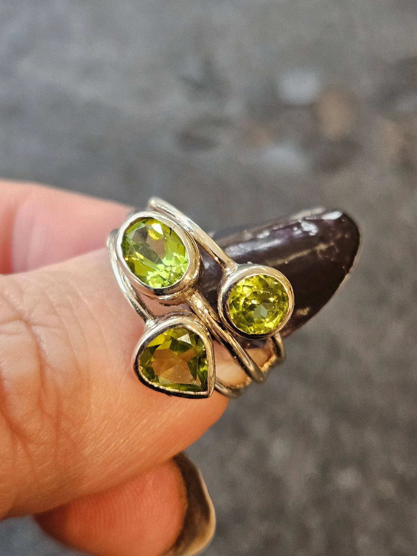 Peridot Triple Ring