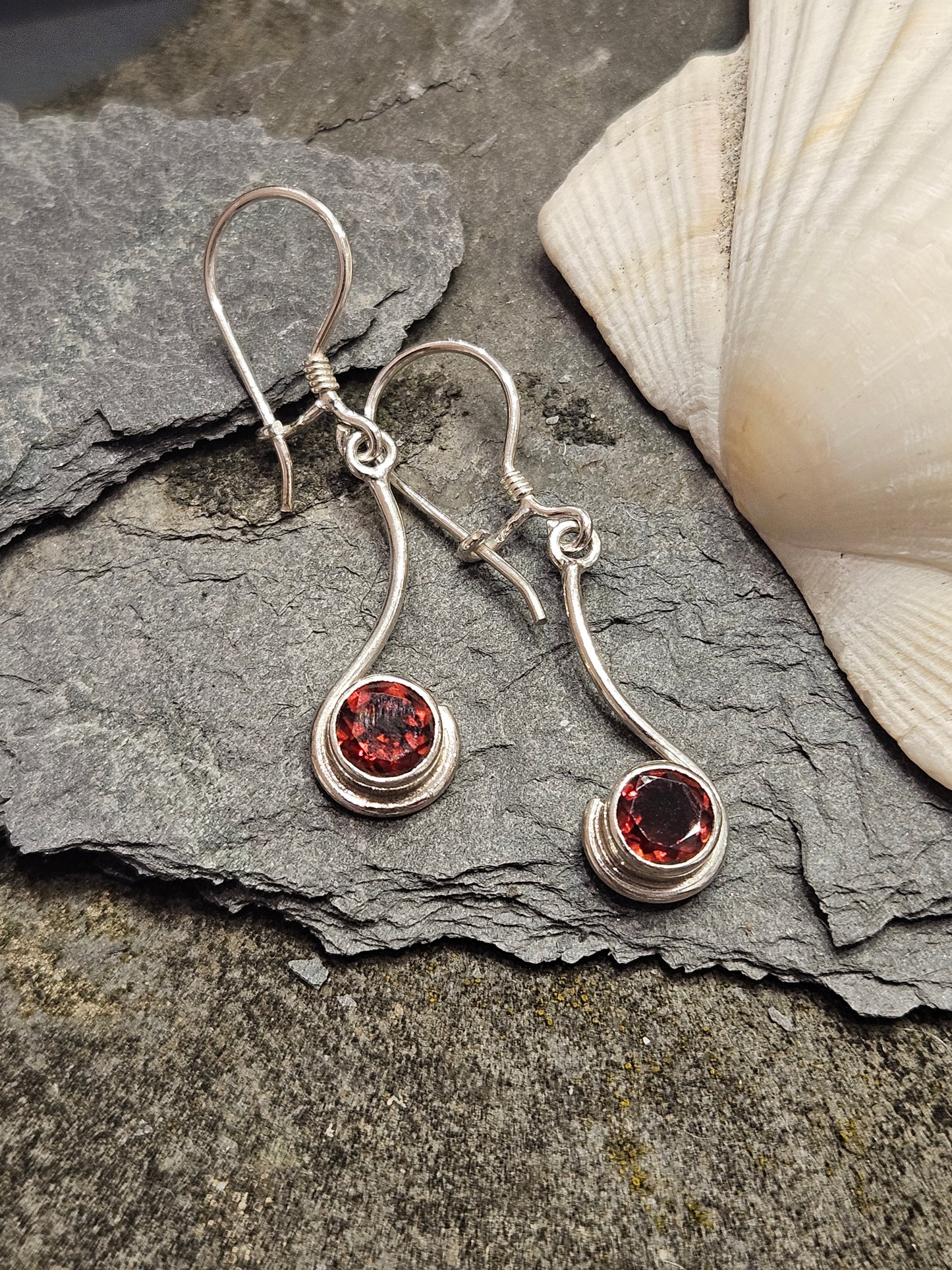 Garnet Facetted Drop Earrings